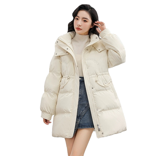 鸭鸭羽绒服女2025秋冬新款中长款时尚休闲加厚保暖收腰显瘦外套Y