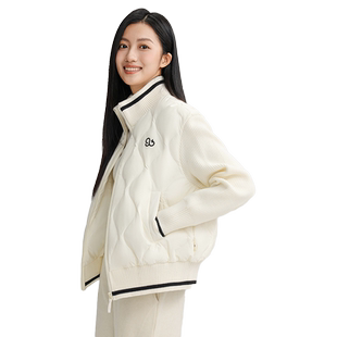 【90+系列】鸭鸭双拼轻薄羽绒服女秋冬时尚撞色立领短款保暖外套J
