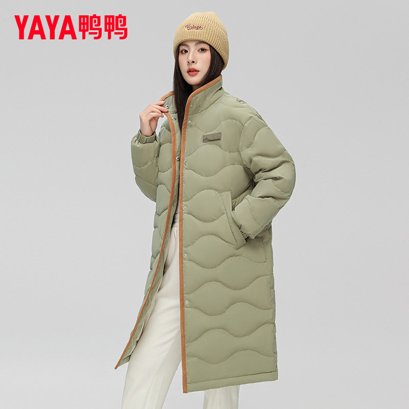 鸭鸭羽绒服男女同款户外中长外套