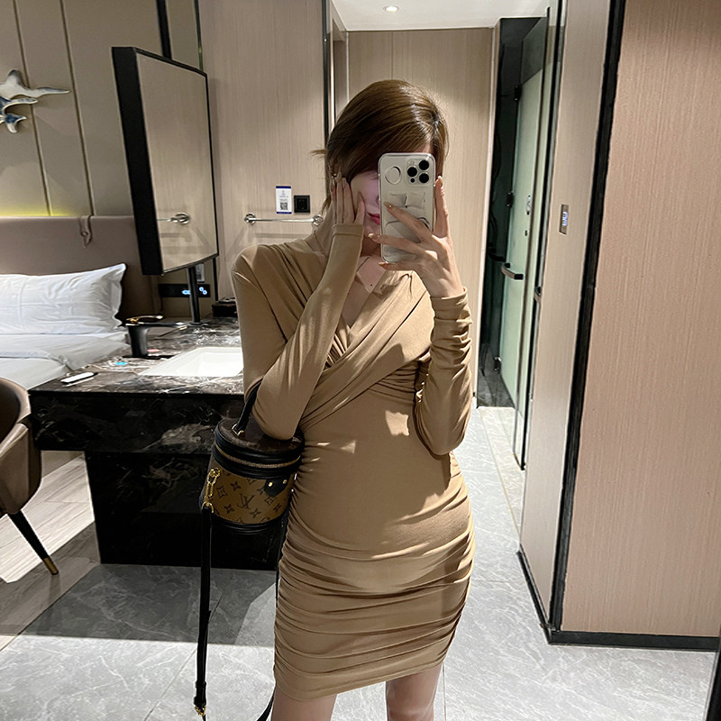 金豆豆孕妇针织连衣裙修身显瘦图片