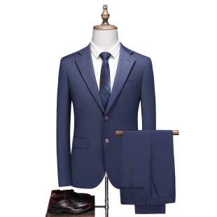 商务宴会西装 结婚礼服西服修身 两件套1025 小西装 50羊毛半麻衬韩版