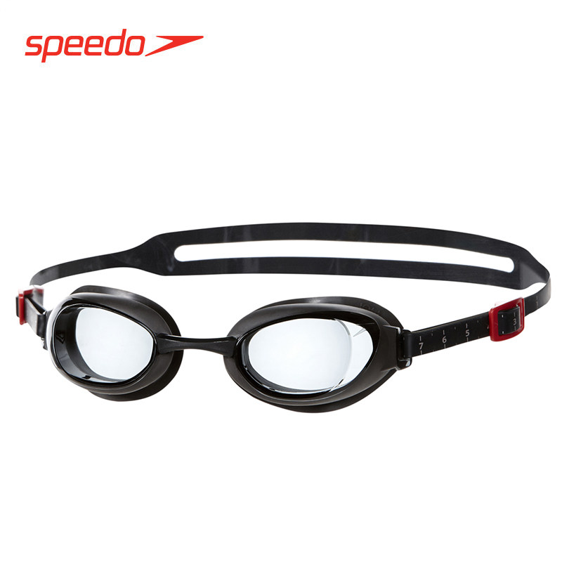 Speedo速比涛智感贴合近视泳镜 高清防雾防晒大框带度数游泳眼镜