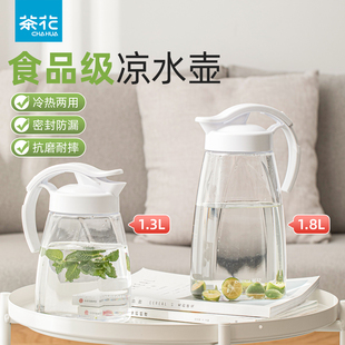 茶花冷水壶家用凉水杯耐热防摔冰箱透明接饮料水壶耐高温食品级