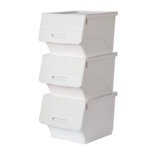 茶花大容量儿童玩具衣服物后后备收纳箱整理翻盖家用收周转箱塑料