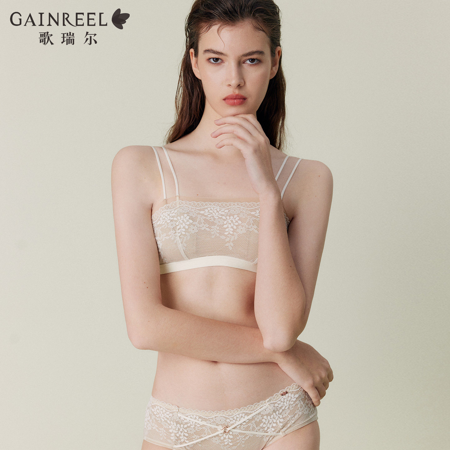 抹胸薄款兔耳杯歌瑞尔2026新款蕾丝内衣女性感半杯透气无钢圈文胸