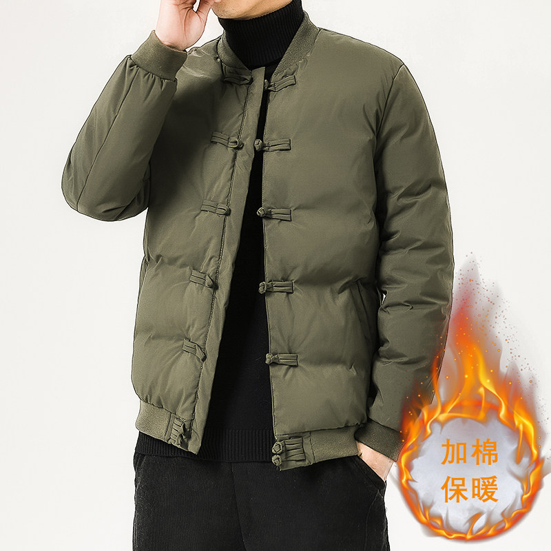 中国风棉衣男士外套盘扣羽绒棉服加厚加绒 钱塘2026-8002-P90图片