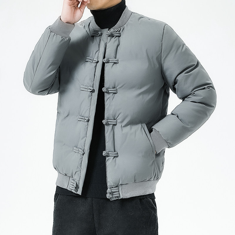 中国风棉衣男士外套盘扣羽绒棉服加厚加绒钱塘2026-8002-P90,男装棉衣,星座1512