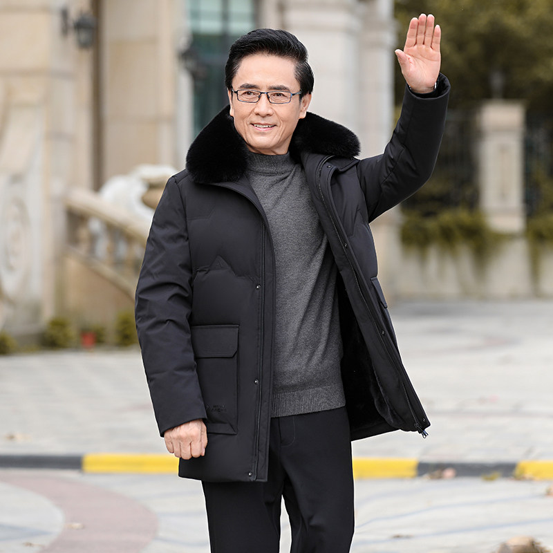 2023冬季外套男中长款商务休闲加厚脱卸领羽绒服XZ1512-86款-P135,男装羽绒服,星座1512