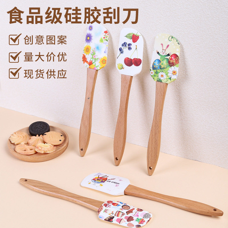 卡通彩印硅胶刮刀烘焙工具