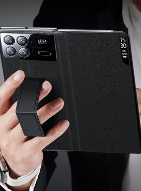 适用小米mixfold3手机壳真皮 小米MIXFOLD3折叠屏保护套翻盖小米mixfold3皮套头层牛皮男女超薄全包防摔fold3