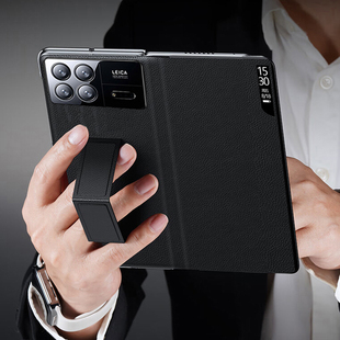 适用小米mixfold3手机壳真皮 小米MIXFOLD3折叠屏保护套翻盖小米mixfold3皮套头层牛皮男女超薄全包防摔fold3