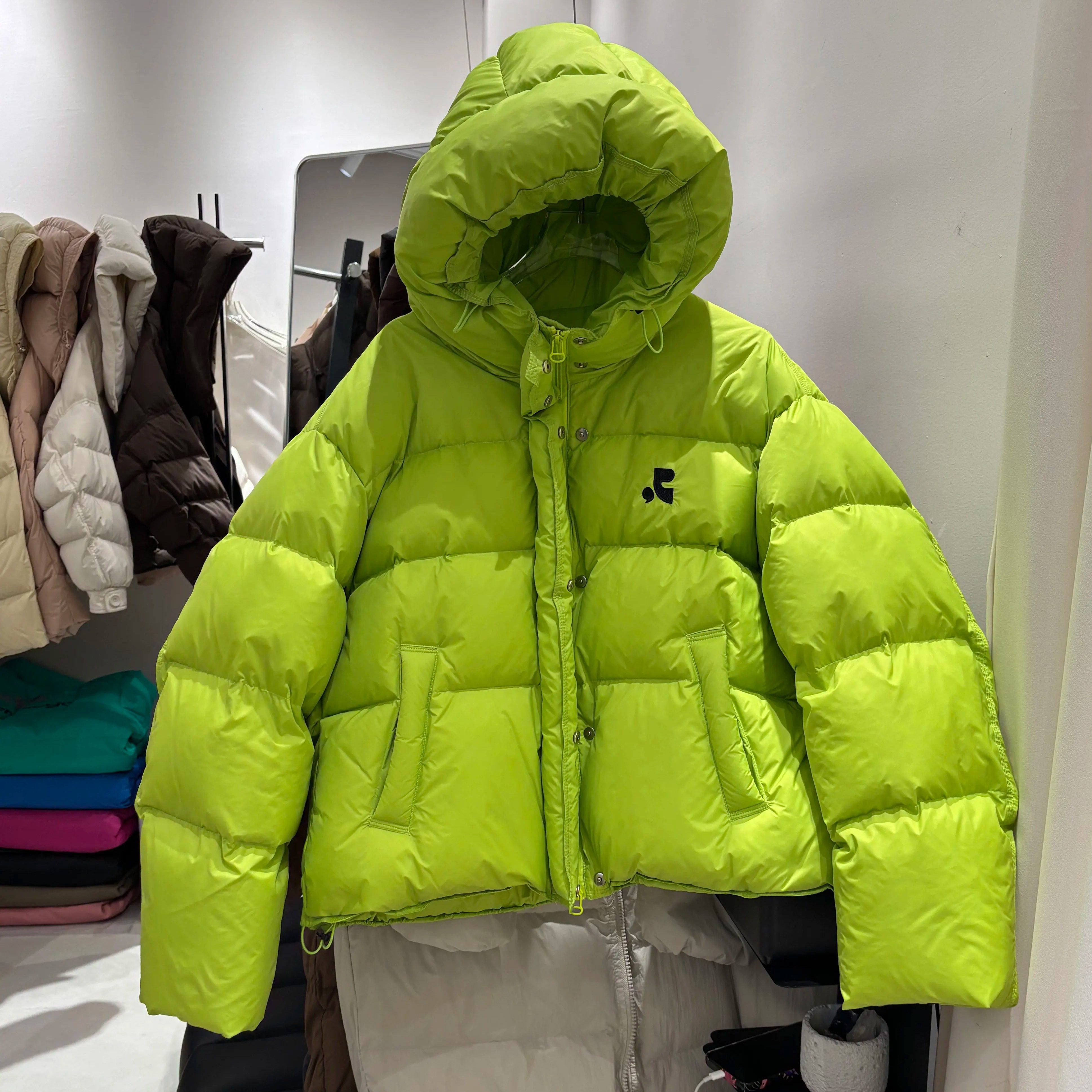 冬季新款韩版连帽加厚短款羽绒服女小个子白鸭绒宽松版面包服外套