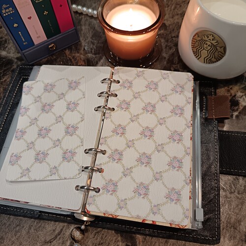 碎花网格少女手帐分隔页素材128g云宣纸树纹A5A6A7A8单面印未打孔