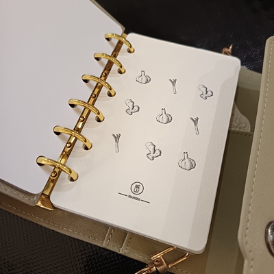 葱姜蒜原创插画手账本分隔页170g采石纹特种纸手帐装饰内页未打孔
