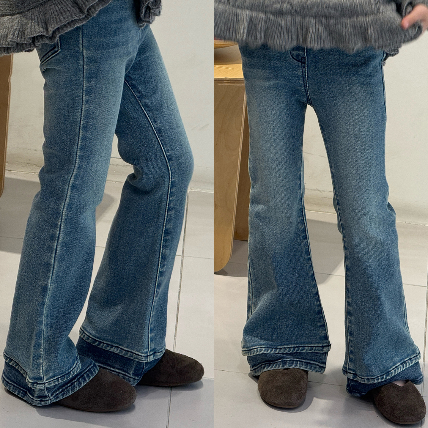 女童牛仔裤春秋喇叭裤