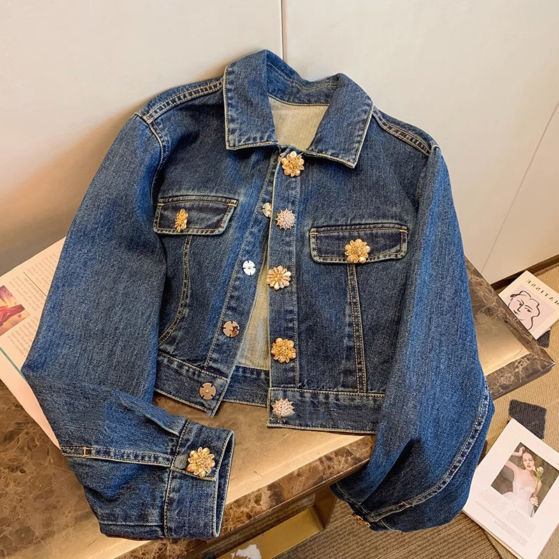 甜酷风百搭长袖上衣宽松牛仔衣