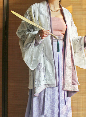 蕾丝汉服提花钉珠三裥裙