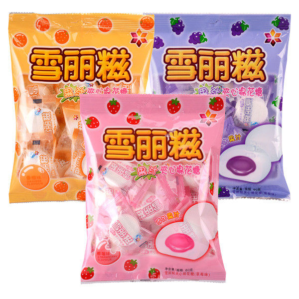 雪丽糍100g草莓香橙味夹心软糖图片