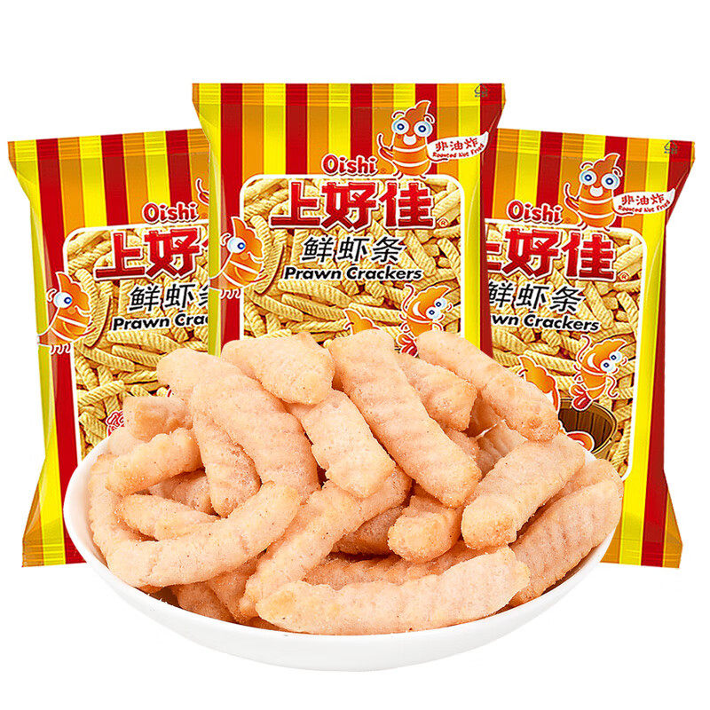 上好佳鲜虾条32g膨化食品休闲追剧海味零食无反式脂肪美味好吃