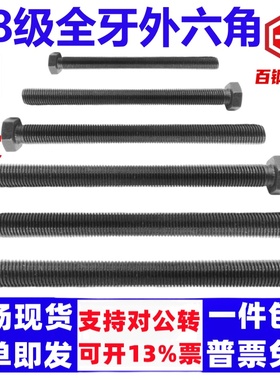 加长全牙外六角螺丝杆M6M8M12-M30全丝8.8级全螺纹全扣六方头螺栓