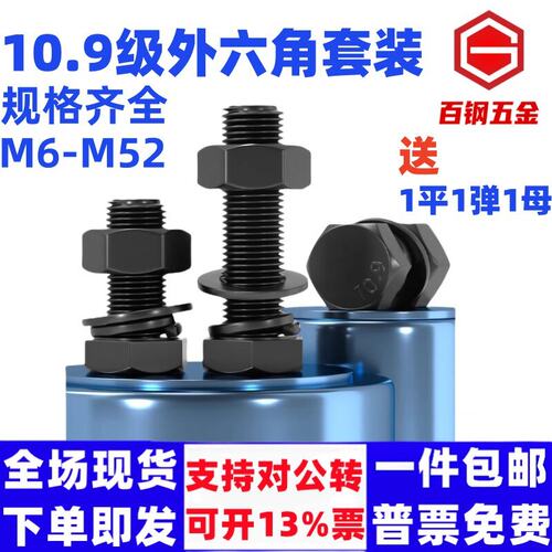 10.9级高强度外六角平弹母