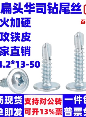 百钢国标华司大扁头钻尾螺丝钉镀锌铁高强自攻自钻圆盘头燕尾螺钉