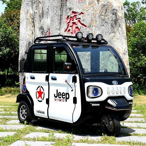 新款全封闭电动三轮车代步车父母成人女性家用接送孩子带蓬电瓶车