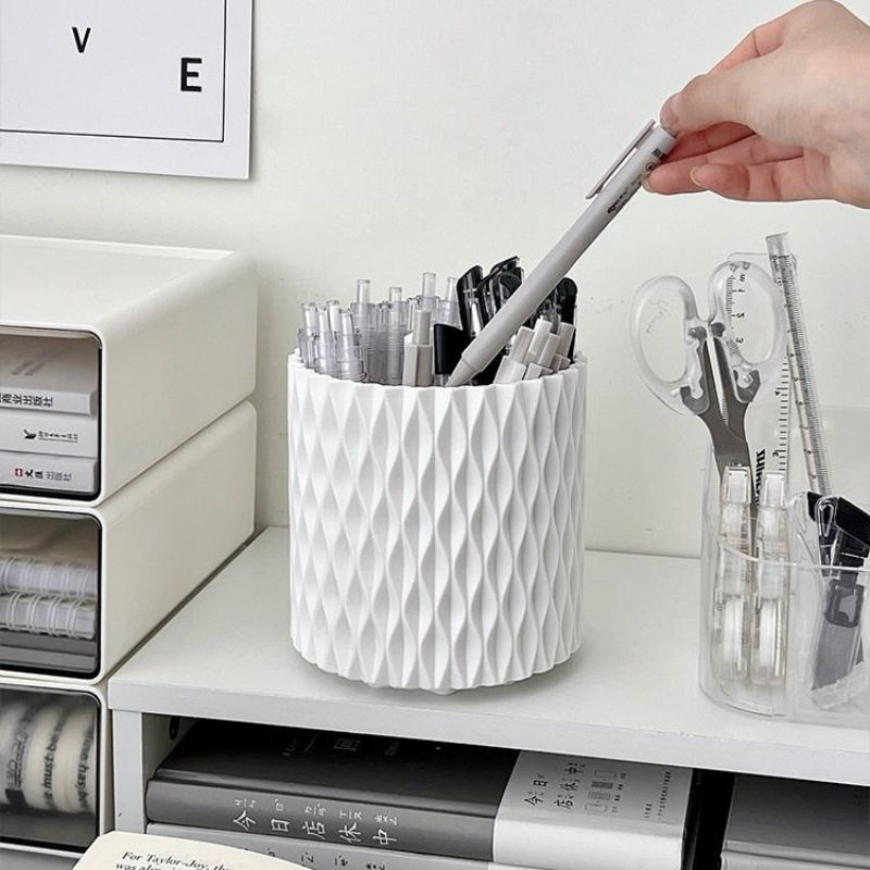 可旋转360°笔筒大容量收纳稳定放置常用办公工具分类整理置物架