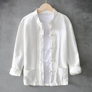 棉麻文艺复古国风唐装男女同款新中式居士服汉服练功太极服中山装