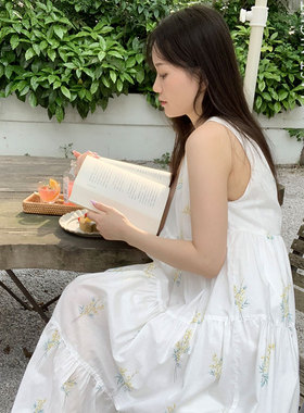 LNParty 日系夏季合欢花睡衣女吊带睡裙宽松少女纯棉连衣裙可外穿