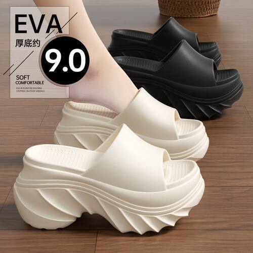 厚底拖鞋女款2026新款夏季外穿增高跟超火绝美海边沙滩凉拖鞋女士