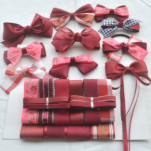 Высококлассная лента ручной работы, заколка для волос, набор материалов с бантиком, аксессуар для волос для детей и взрослых, «сделай сам»