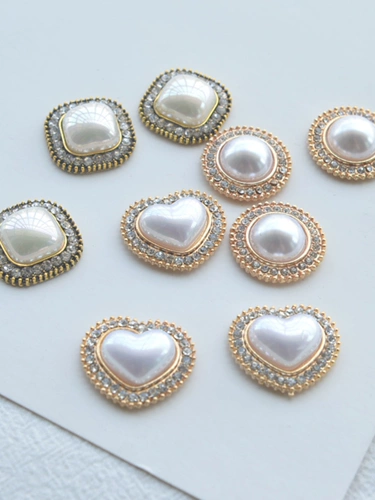 Металлическая золотая вода в виде сердечка, аксессуар для волос из жемчуга ручной работы, аксессуары, заколка для волос