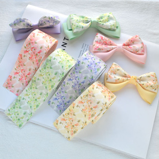 4CM春款清新花朵单面棉带丝带彩带手工布艺蝴蝶结材料DIY饰品配件