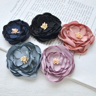 韩版多层烧边布艺花朵 手工发饰头饰DIY饰品材料女宝发带装饰材料