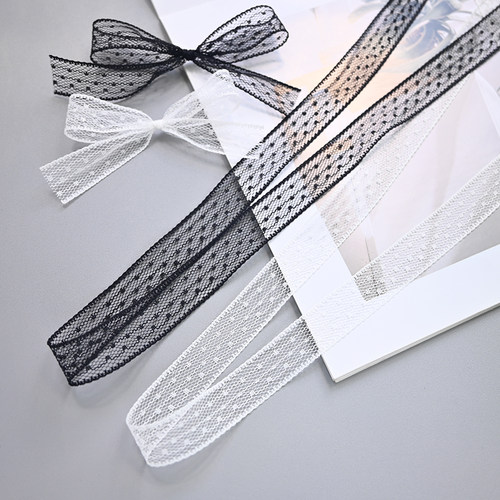 18MM黑白柔软波点花边蕾丝