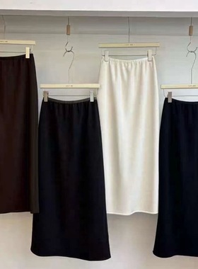 加绒糯米绒2025年赫本风气质多色新款高腰显瘦松紧腰长款半身裙