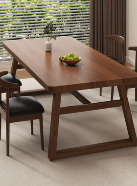 桌子餐饮商用去客厅化家用大板桌长方形一桌四椅组合快餐店方桌子