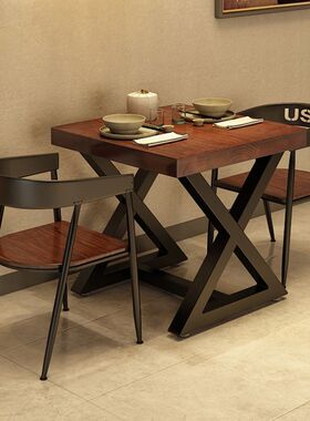 餐桌家用小户型长方形吃饭桌子简约餐饮饭桌小吃商用快餐桌椅组合