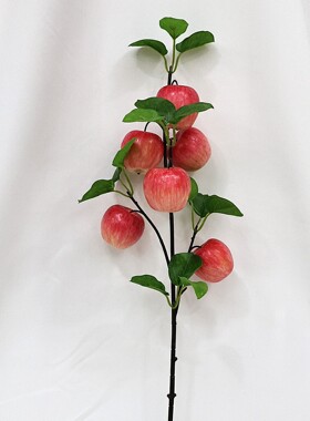 仿真苹果树枝石榴柿子假花客厅摆设摆件装饰仿真水果6果大苹果枝