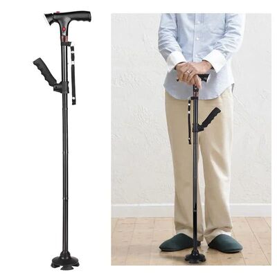 Collapsible Telescopic Folding Cane Elder Cane LED Walking T