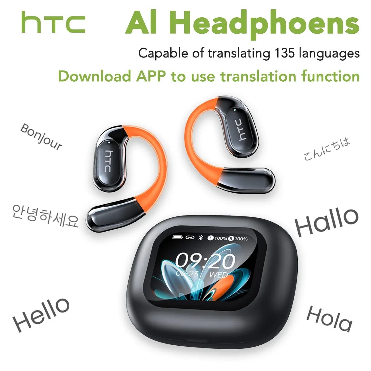 【HTC NE27】 Bluetooth Earphones AI OWS Sports Headphones LC