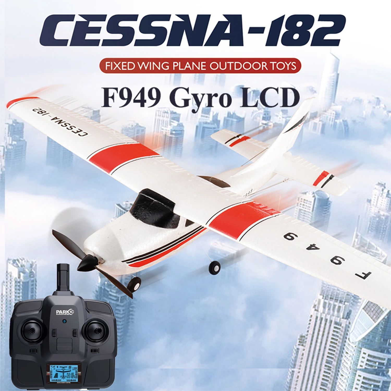 【C0】WLtoys 2.4G F949 LCD Version RC Airplane Cessna 182 3D