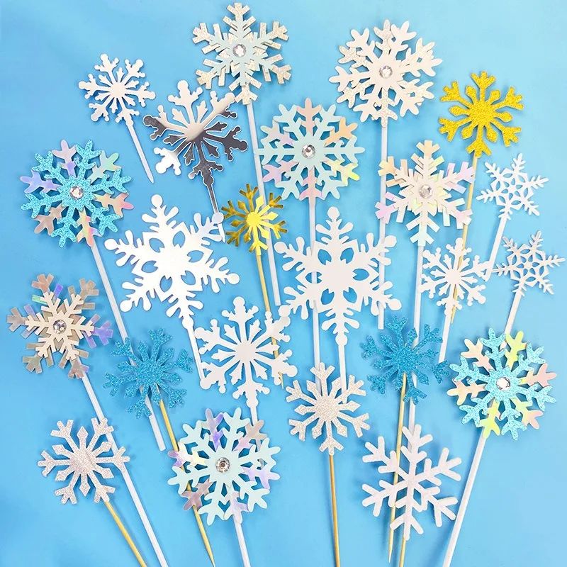 Wholesale 10 Pcs Snowflake Cupcake Toppers Baby Girl Frozen