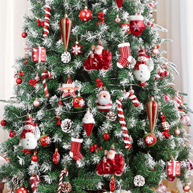 2pcs Christmas Decorations Santa Claus Snowman Ice Cream Chr