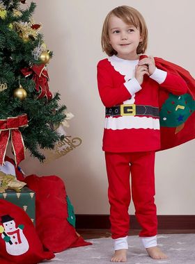 Christmas Kids Santa Claus Costumes Green Elf Cosplay Clothi