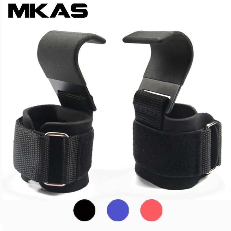 Weight Lifting Hook Grips With Wrist Wraps Hand-Bar Wrist St