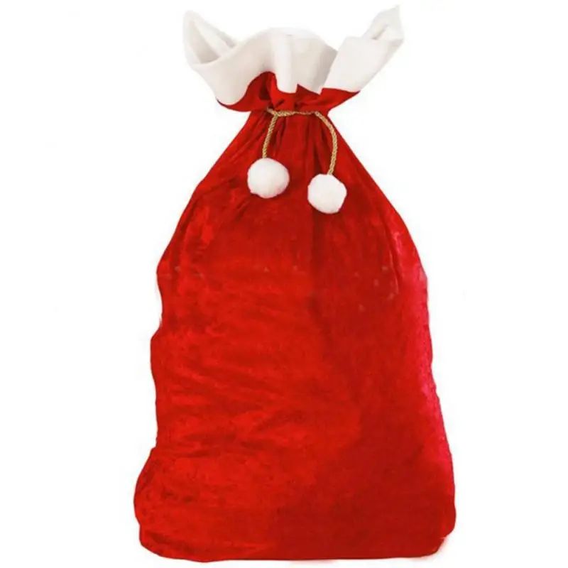 70x50cm Red Santa Claus Gift Bags Large High-grade Gold Velv