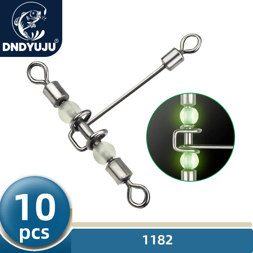 DNDYUJU 10pcs 3way Luminous T-shape Cross-Line Rolling Swive
