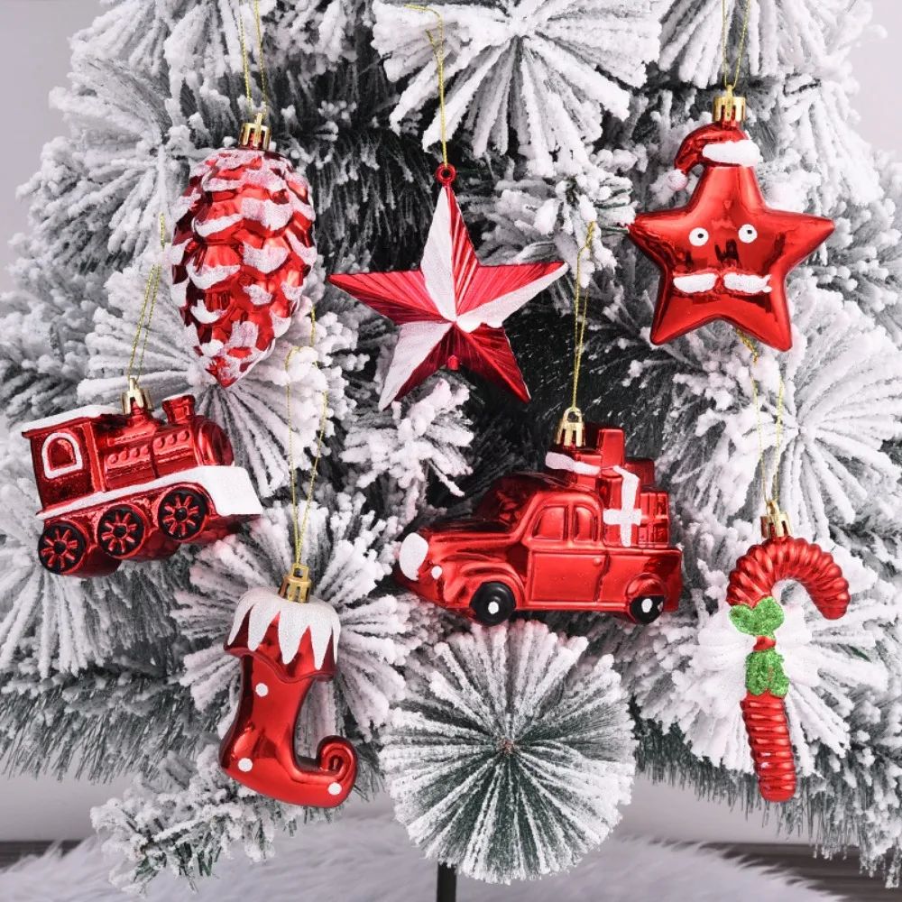 2PCS Christmas ree Decorations Plastic Christmas Ball Red Or